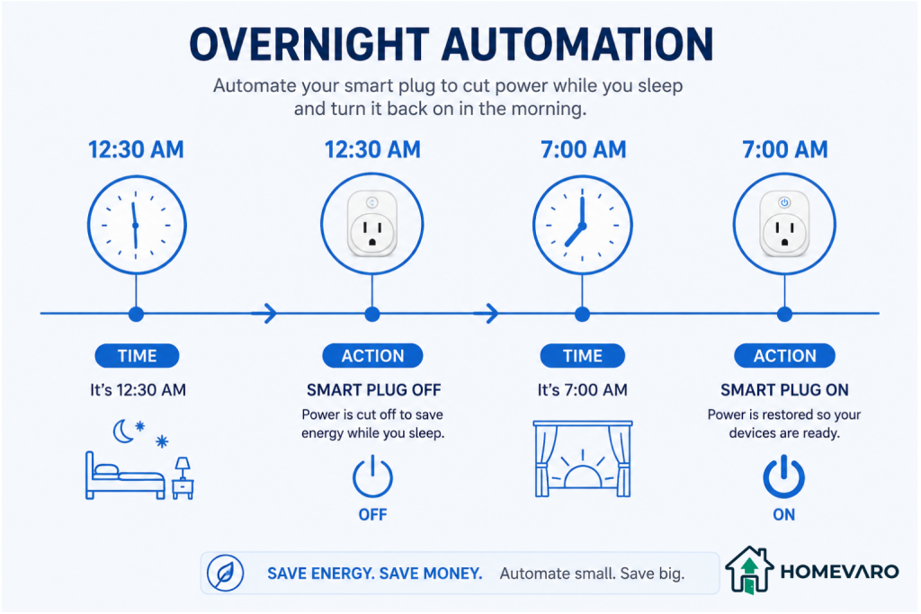 Overnight smart plug automation schedule