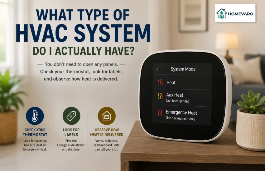 Thermostat showing heat pump emergency heat and auxiliary heat settings